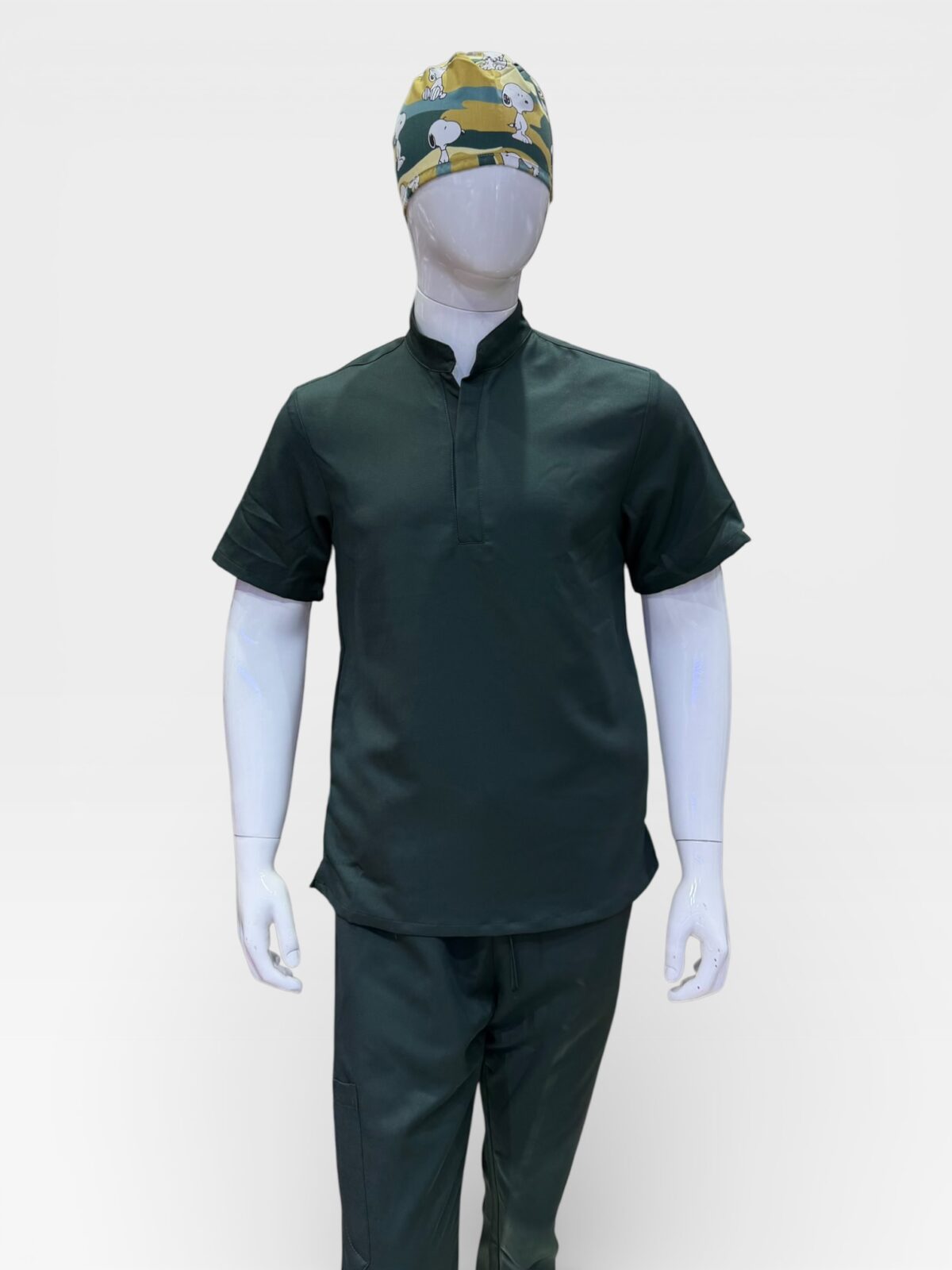 Pyjamas simple Anti Taches col officier vert royal