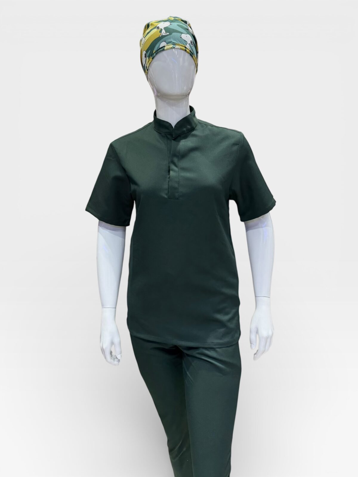 Pyjamas simple Anti Taches col officier vert royal