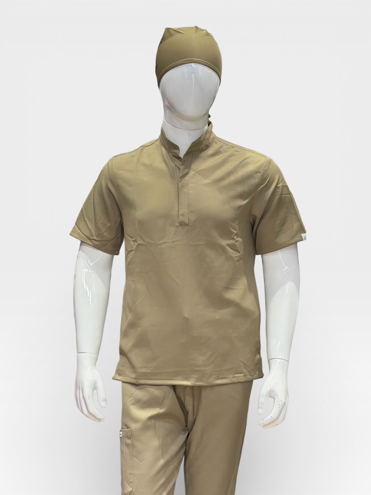 Pyjamas simple Anti Taches col officier beige